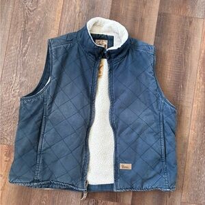 Blue Quilted Vest with Sherpa Lining